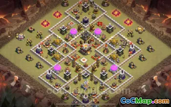 Best TH11 War Base 2024: Anti-Everything Hybrid Link #20483