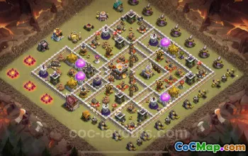 Best TH11 War Base 2025 - Anti-Everything Hybrid Link #20478