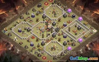 Best TH11 War Base with Link - Anti Everything CWL Base #25311