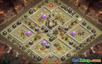 Best TH11 War Base with Link - Legend League Hybrid COC #25357
