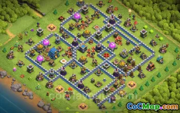 2024 年最佳 TH12 反 3 星基地布局 - 复制链接！ #17715