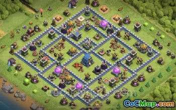 Best TH12 Hybrid Base with Link - Anti Everything Defense #20704