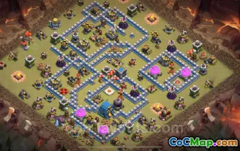 Best TH12 War Base - Anti Everything Hybrid with Link #20921