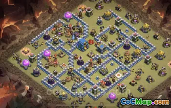 Best TH12 War Base Link - Anti Everything Defense COC #25494