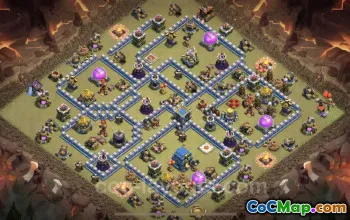Best TH12 War Base Link - Anti Everything Hybrid Design #20762
