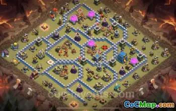 Best TH12 War Base Links - Hybrid Defense for Clash of Clans #20929