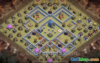 Best TH12 War Base with Link - Anti Everything Defense #20892