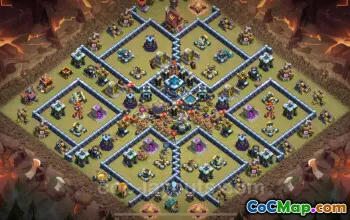 Best TH13 Anti 2 Stars War Base with Link | Hybrid 2025 #51212