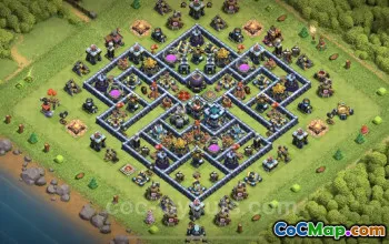 Best TH13 Farming Base Link - Clash of Clans Hybrid Design #21299
