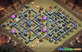 Best TH13 War Base: Anti-Air & Electro Dragon - Clash of Clans #25962