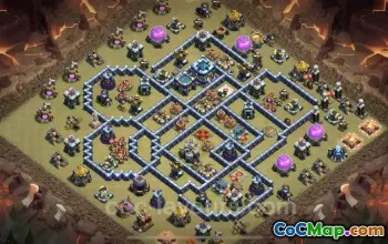Best TH13 War Base - Anti Everything Defense with Link #21369