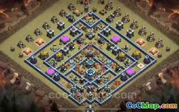 Best TH13 War Base - Anti Everything Hybrid with Link #25692