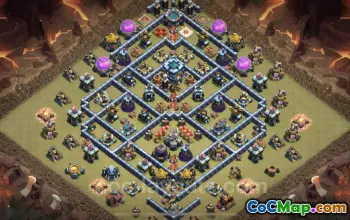 Best TH13 War Base Copy - Anti-Everything COC Defense #25751