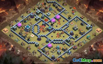 Best TH13 War Base Copy - Anti Everything & Hybrid Defense #21401