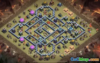Best TH13 War Base with Link - Anti Everything - COC #25839