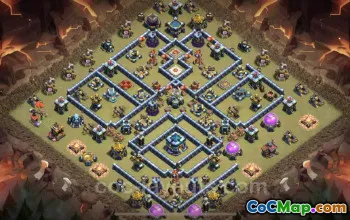 Best TH13 War Base with Link - Anti Everything Defense #25979