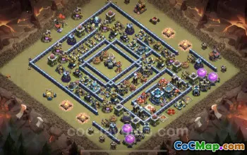 Best TH13 War Base with Link - Anti Everything Defense | COC #21283