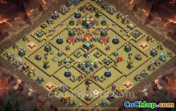 Meilleure Base de guerre TH14 Anti 3 étoiles 2024 avec lien #17735