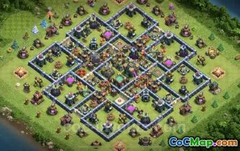 Best TH14 Base Copy - Anti Loot & Legend League Defense #26106