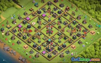 Best TH14 Trophy Base with Anti-Air & Electro Dragon #26116