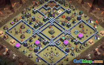 Best TH14 War Base: Anti Air & Electro Dragon - Clash of Clans #21735