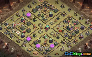 Best TH14 War Base: Anti-Everything Hybrid with Link #21633