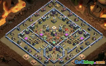 Best TH14 War Base: Anti-Everything Hybrid with Link #26007