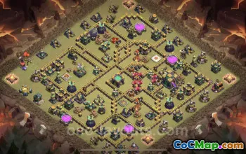 Best TH14 War Base Link - Hybrid Designs for Clash of Clans #21574