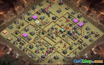 Best TH14 War Base with Link - Anti Air & Electro Dragon #21570