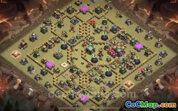 Best TH14 War Base with Link - Clash of Clans Defense #21643