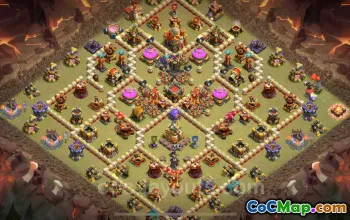Best TH16 Anti 2 Stars War Base with Link | Hybrid CWL 2025 #52316