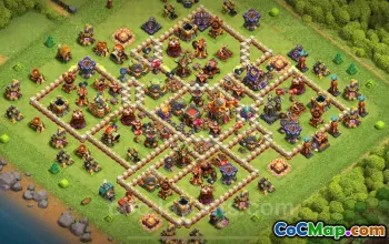 Best TH16 Anti 3 Stars Base with Link | Hybrid Defense 2025 #52513