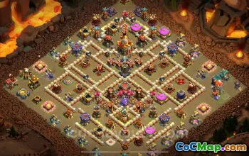 Best TH16 Anti 3 Stars War Base with Link 2025 - COC #22291