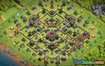 Best TH17 Anti 3 Stars Base with Link | Hybrid Town Hall 17 2025 #51012