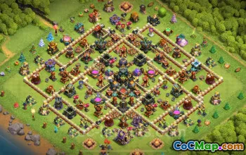 Best TH17 Farming Base - Anti 3 Stars Hybrid 2025 #22530