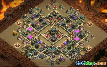 Best TH17 War Base with Link 2025 | Anti-All Defense Copy #50904