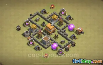 Best TH4 Anti 3 Stars War Base with Link - CWL Copy #18061