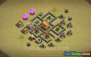 Best TH4 War Base 2024 - Anti Everything & Link Copy #18004