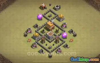 Best TH4 War Base - Anti Everything CWL Base Copy #18086