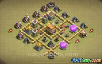 Best TH5 Anti 3 Stars War Base - CWL Base Link #18203