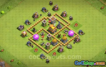 Beste TH5 Farming Base 2024: Anti 3 Stars Hybrid Layout #18145