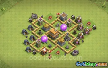Beste TH5 Farming Base - Anti 3 Stars, Hybrid Layout #18223