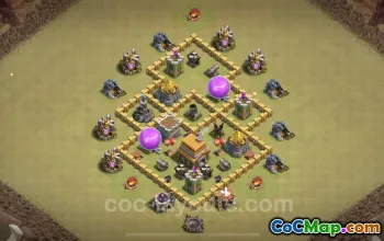 Best TH5 Hybrid War Base - Anti 3 Stars with Link #18241