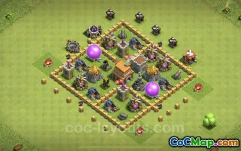 Nejlepší TH5 Trophy Base - Anti-Everything | Clash of Clans #18261