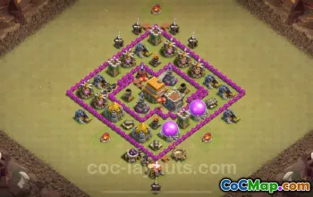 Best TH6 Anti 2 Stars War Base 2024 - Hybrid Link & Copy #18345