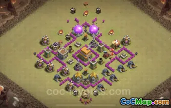 Best TH6 Anti 2 Stars War Base | Anti Air CWL Link #23693