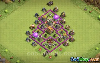 Best TH6 Base Copy - Anti 3 Stars & Everything - Clash of Clans #23792