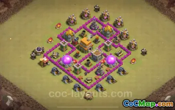 Cea mai bună bază de război TH6 2024 - Anti Everything & Hybrid Link #18363