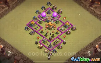 Cea mai bună bază de război TH6 2024 - Anti Everything & Hybrid Link #18367