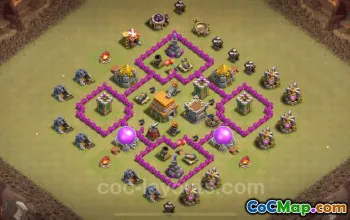 Best TH6 War Base 2024 - Anti Everything with Link #18465